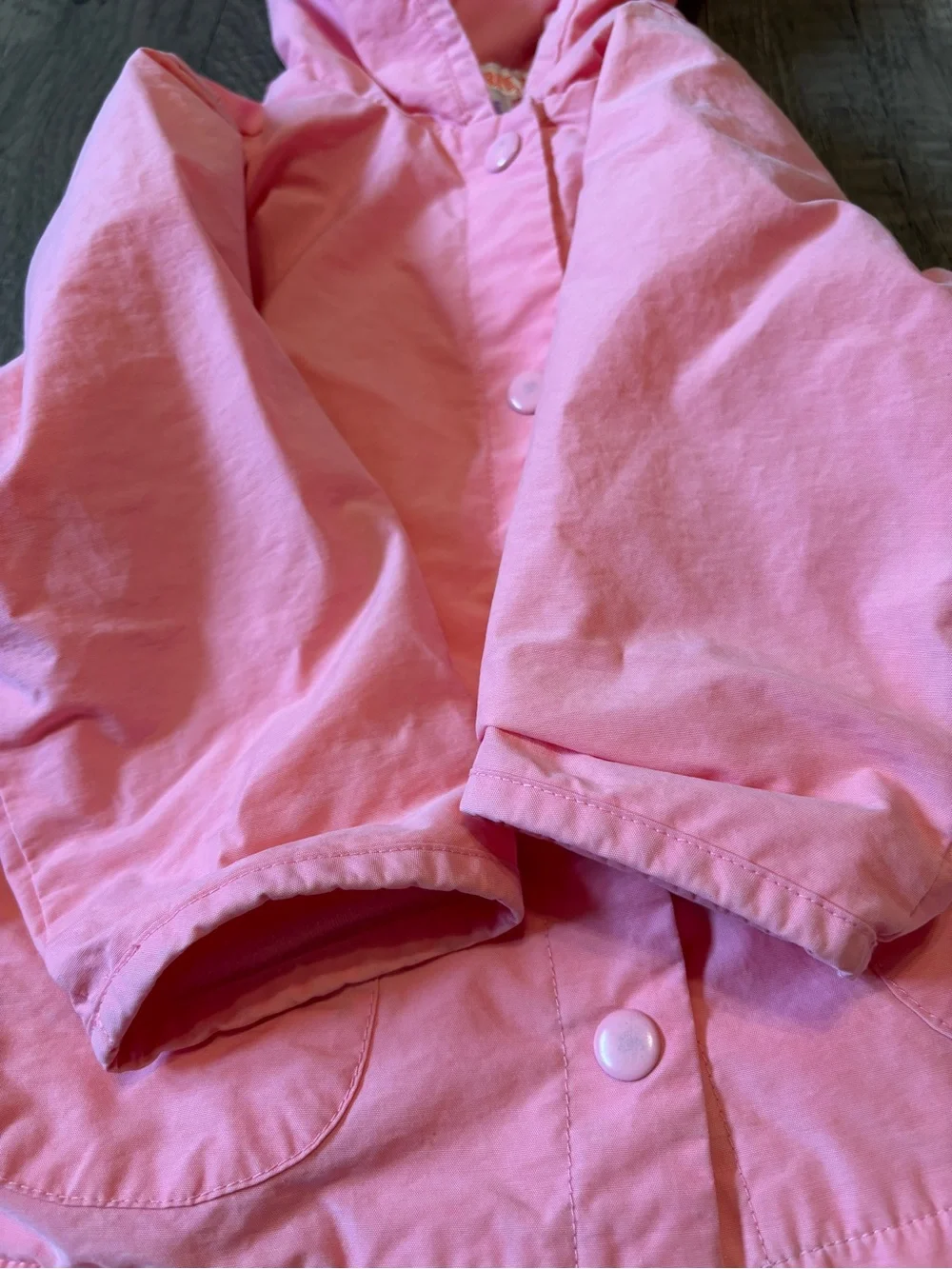 Vintage 90s 2000s Y2K Rainbow Tag Gymboree Toddler Girl Windbreaker Jacket Pink